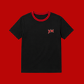 SHIRT BLACK / RED COLLAR